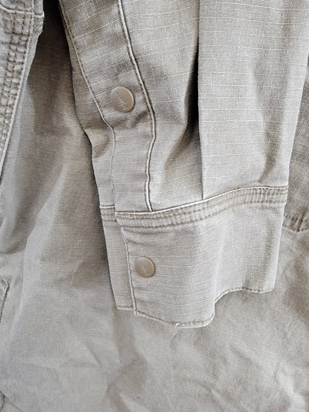 Bass Outdoor Ripstop Utility Shacket Men's L Teak Long Sleeve Snap Closure - Picture 10 of 19