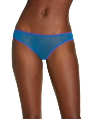 ON GOSSAMER Intimates Blue Mesh Hipster Sheer Bikini Underwear L