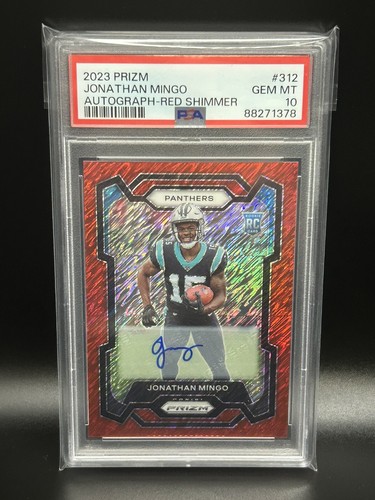 2023 Prizm Jonathan Mingo #312 Red Shimmer Rookie Auto RC