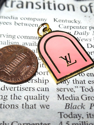 LOUIS VUITTON BUTTON PINK GRAVE TOMBSTONE 21 MM DOUBLE SIDED GOLD TONE 1 PC