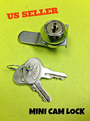 90° Mini Cam Lock File Cabinet Mailbox Desk Drawer Cupboard Locker + 2 Keys