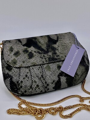 Inge Christopher Reptile Print Leather Mini Evening Clutch & Crossbody Bag