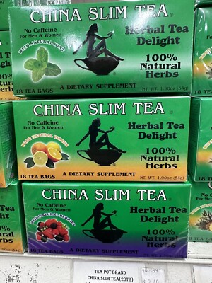 CHINA SLIM TEA Herbal Tea, 3 Flavors: Mint, Citrus, Berries - 3 Pack