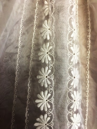 Vintage Handmade Embroidered Christening Baptism Sheer Gown