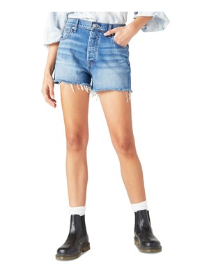 Женские синие шорты LUCKY BRAND с потертым низом и карманами на высокой талии 18\34