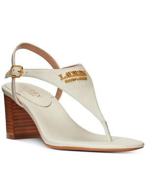 

LAUREN RALPH LAUREN Женские кожаные босоножки на каблуке цвета слоновой кости Westcott, Цвет слоновой кости, 802860806004