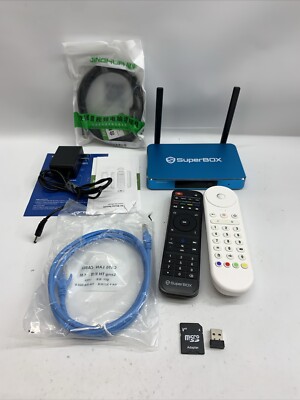 SuperBox S5MAX WiFi 6K WiFi-6 Ultra HD Smart Media Player Blue w/Remote Control