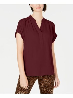 

CHARTER CLUB Женский бордовый топ с длинным рукавом и вырезом. Размер, Burgundy