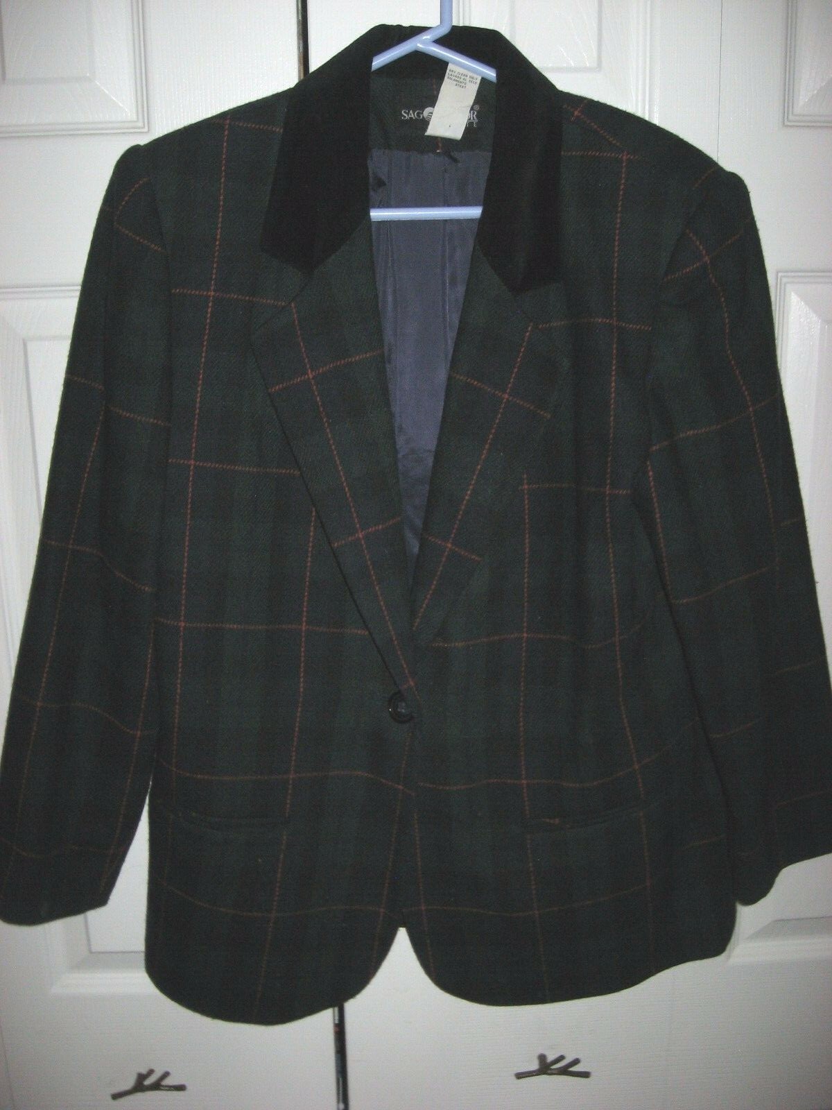 ジャケット・アウター JACKET SAG HARBOR Sag Harbor Women's Jacket Blazer Sz 10 Black & Tan Plaid | eBay
