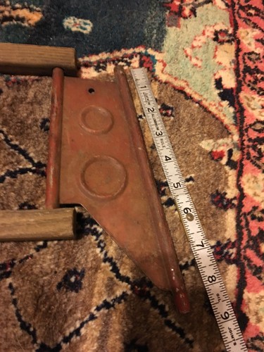 Vintage Pedal Car Fire Truck Oak Ladder With Metal Bracket For Mounting