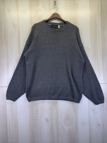 Vintage J G Hook 90s Gray Knit Crew Neck Mens Womens Unisex