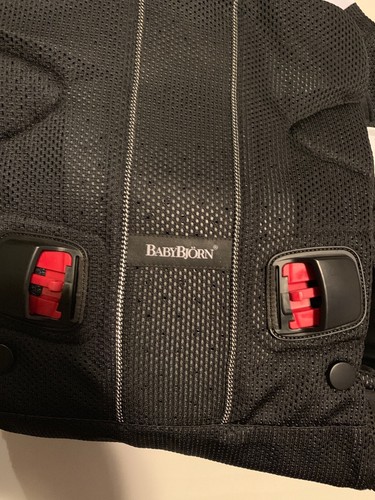 Baby Bjorn Baby Carrier One - Black Mesh With Red Stitching Cotton Mix-NEW