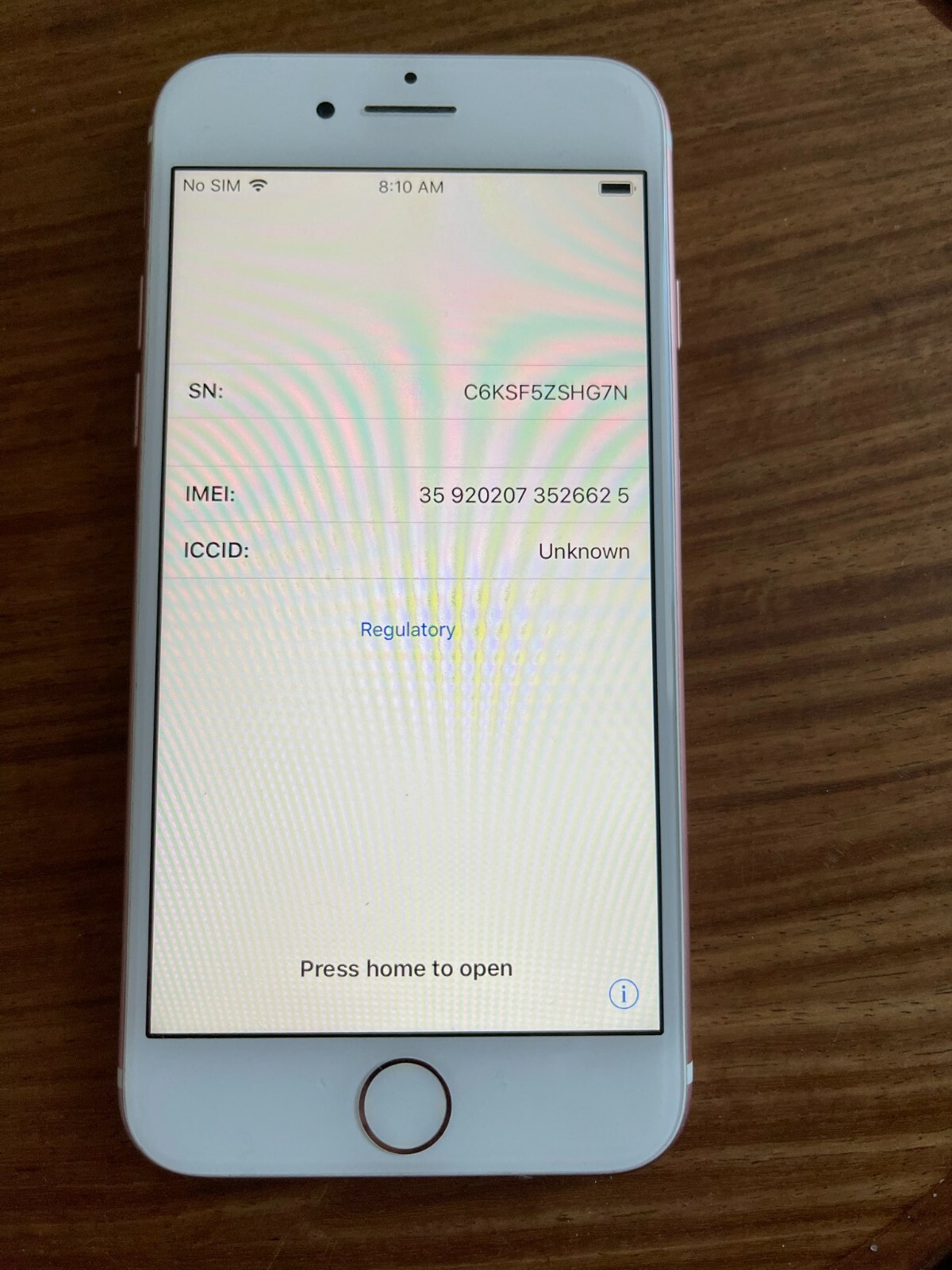 Apple iPhone 7 - 128GB - Rose Gold A1660 (CDMA+GSM) IMEI in Apple iPhone 7 - 128GB - Rose Gold A1660 (CDMA+GSM) IMEI in