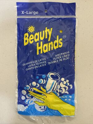 PACK OF 3 Beauty Hands X-Large Dish Cleaning Latex Gloves