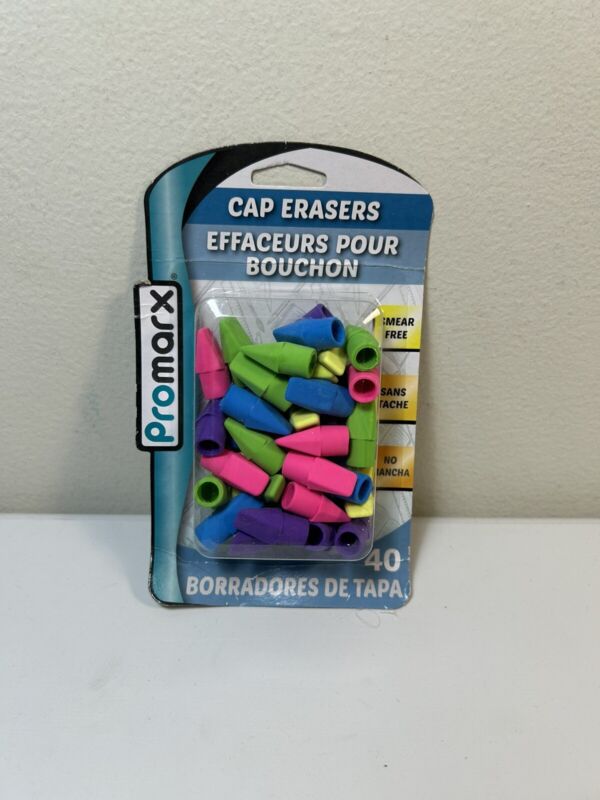 Universal Colorful Pencil Cap Erasers 40/Pack
