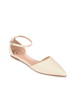 

JOURNEE COLLECTION Женские бежевые стеганые туфли на плоской подошве Reba с острым носком и пряжкой, размер 6,5 м, Бежевый, 001938