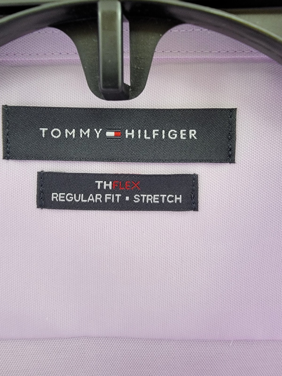 Tommy Hilfiger TH Flex Stretch Pinpoint Oxford Dress Shirt L 32/33 16 Lavender - Picture 17 of 18