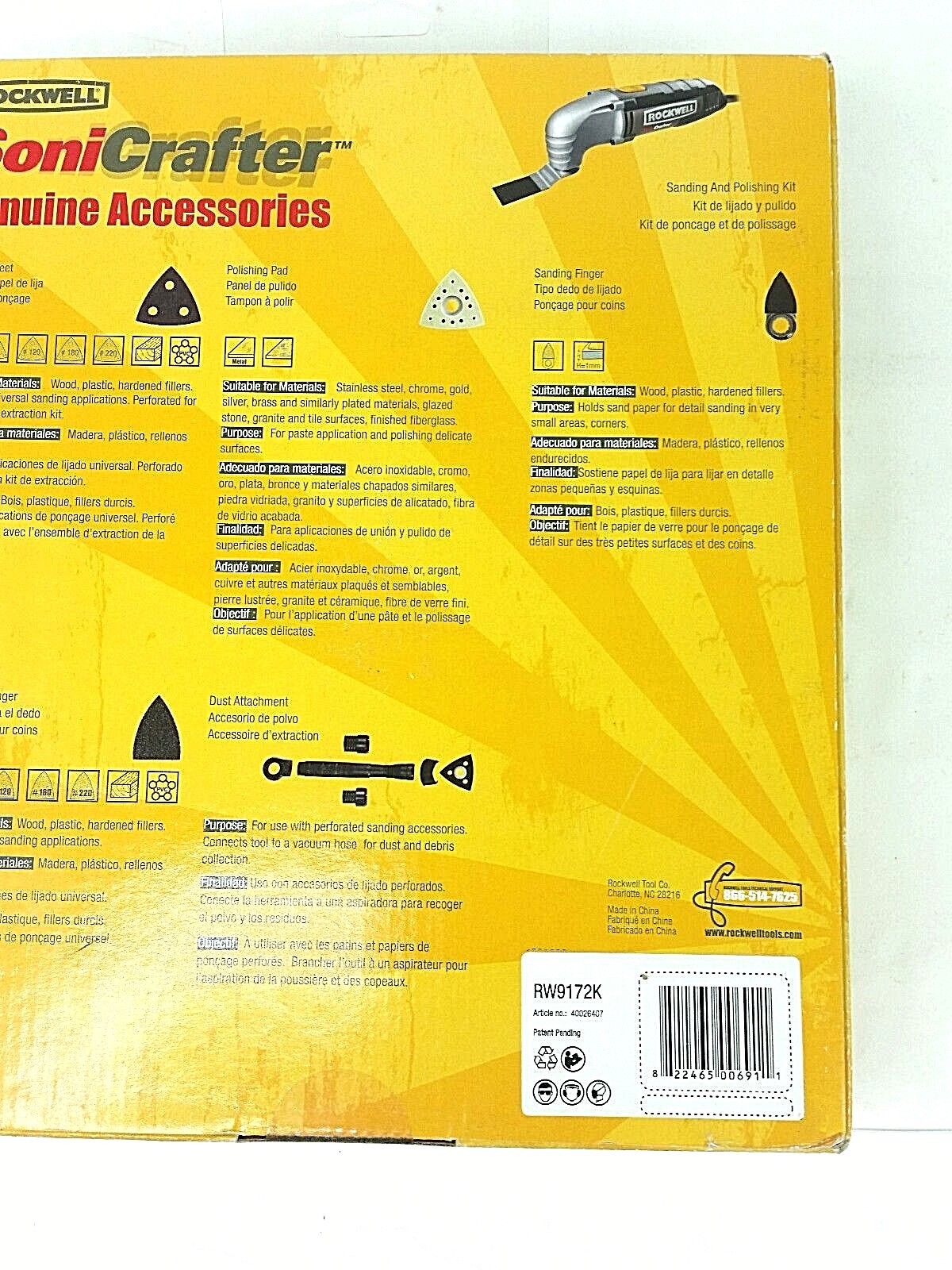 Rockwell SoniCrafter Genuine Sand And Polishing Accessories RW9172K