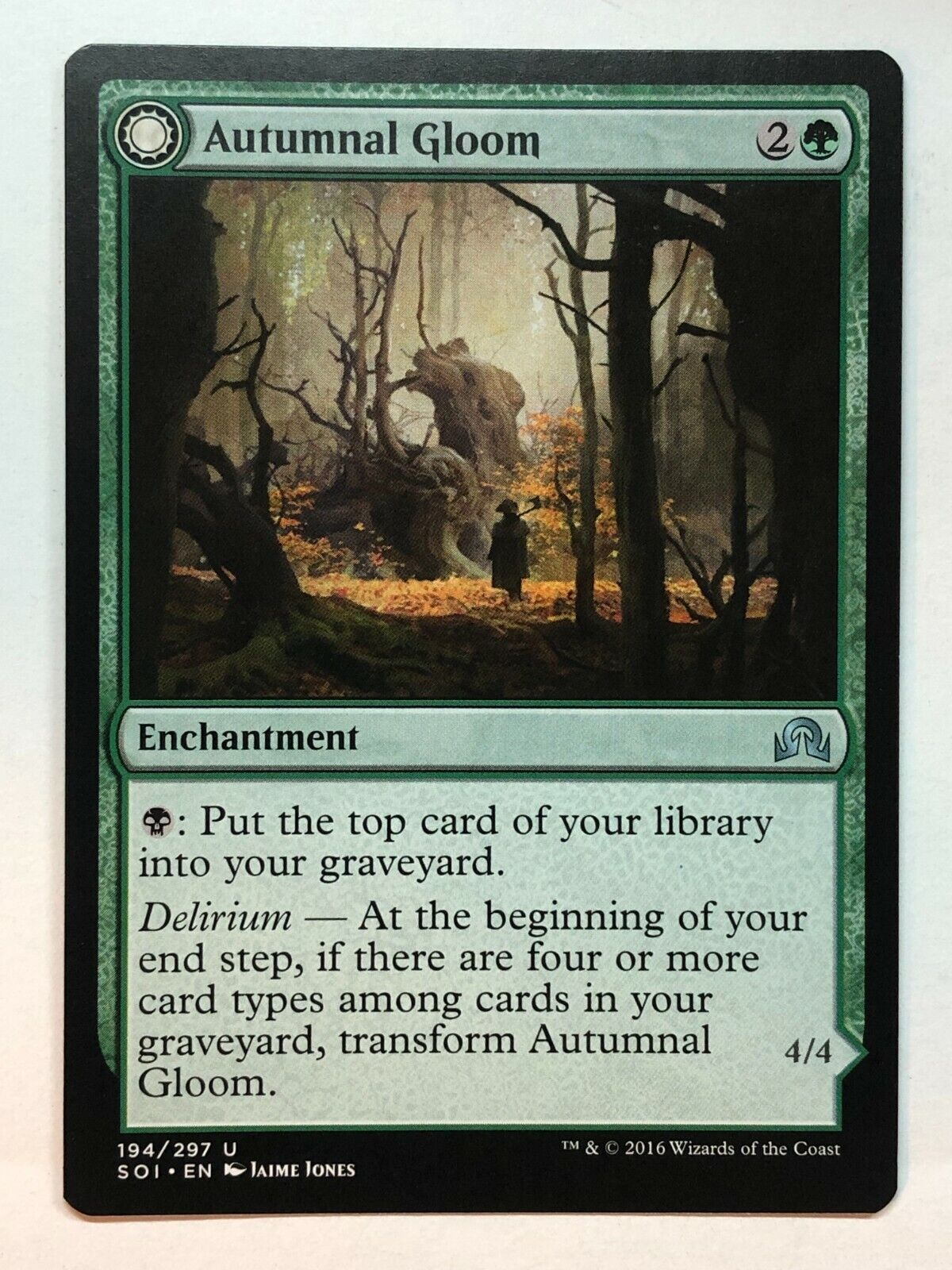 Autumnal Gloom // Ancient of the Equinox 2x FOIL SOI MTG Shadows Over Innistrad Uncommon MINT green black Autumnal Gloom // Ancient of the Equinox 2x FOIL SOI MTG Shadows Over Innistrad Uncommon MINT green black