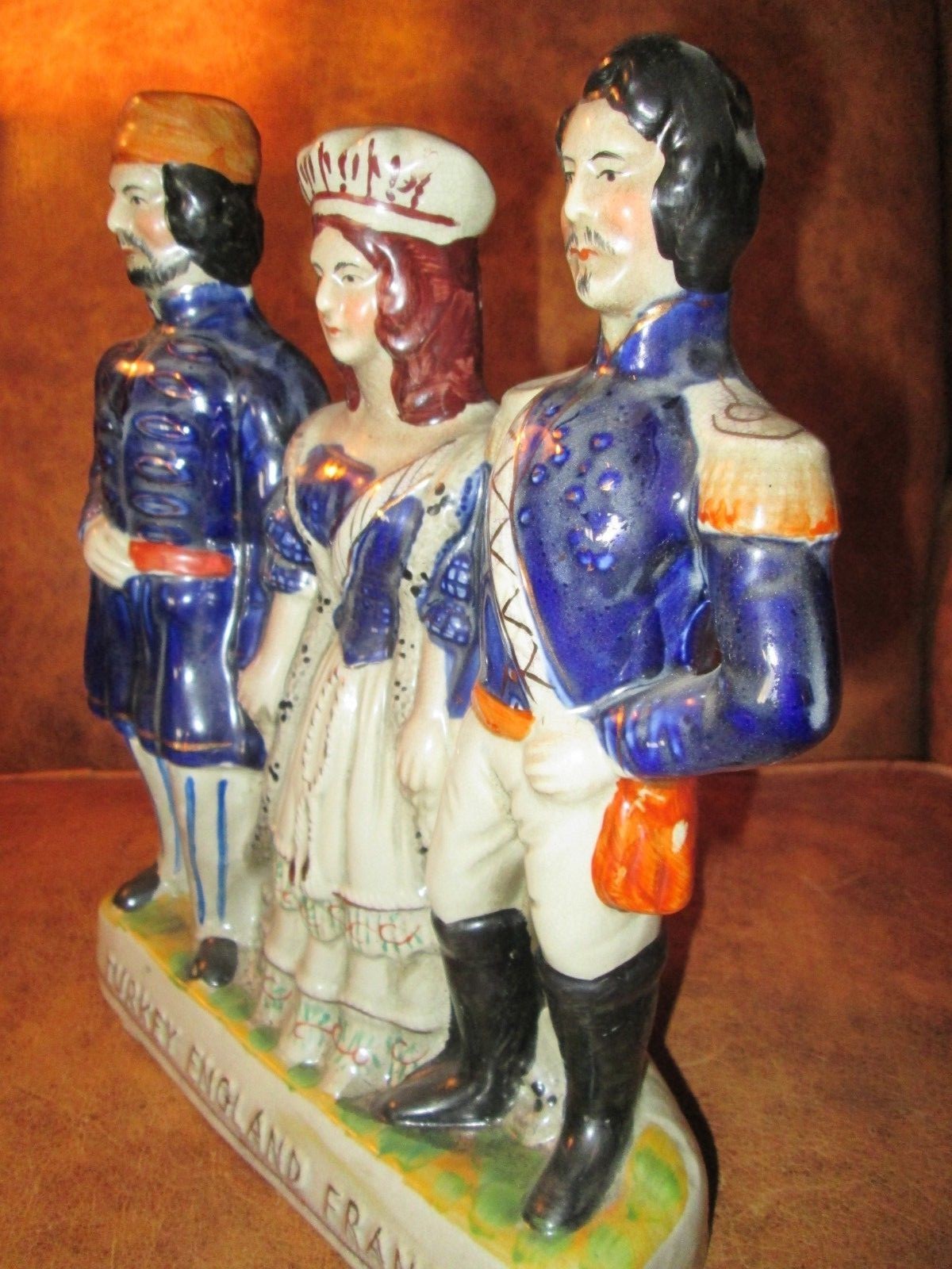 19th C Staffordshire Figure England,Turkey & France- Commemorates Cremian War