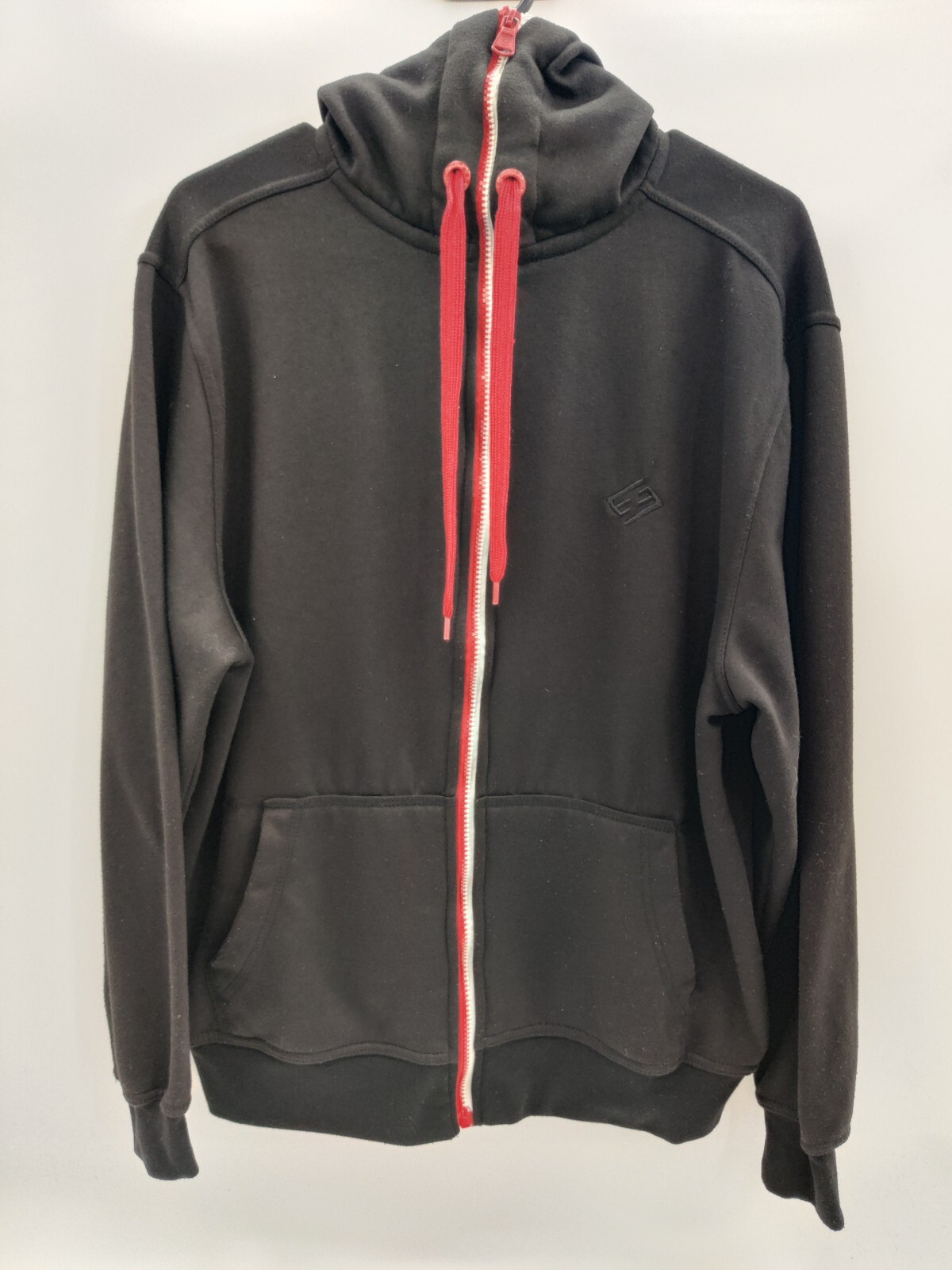 Vintage ENYCE Hoodie Mens Large Black/Red Sweatshirt Full Zip 90's