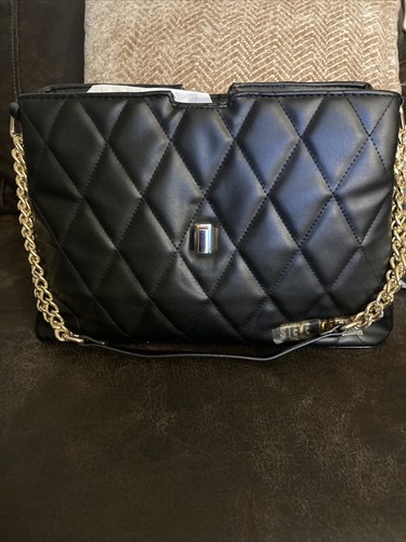 Steve Madden Crossbody Purse Handbag Black Gold Chain | eBay