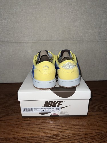 Pre-owned Jordan Travis Scott X Air  1 Retro Og Sp Low Canary Dz4137-700 Us Size 5.5w/4m✅ In Yellow