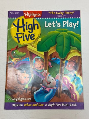 Highlights High Five Magazine Childrens April 4 2015 Let's Play Lucky Penny Rain