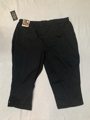 NWT LA Blues Capri Pants Bel-Air Womans 30/32w Black Stretch Waist