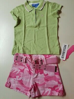 Bundle of Girls' Polo Neck 2 Tops & 1 Shorts - French Toast Brand 