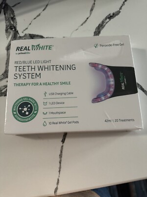 Primal Life Organics V4 Real White Red/Blue LED Light Teeth Whitening System