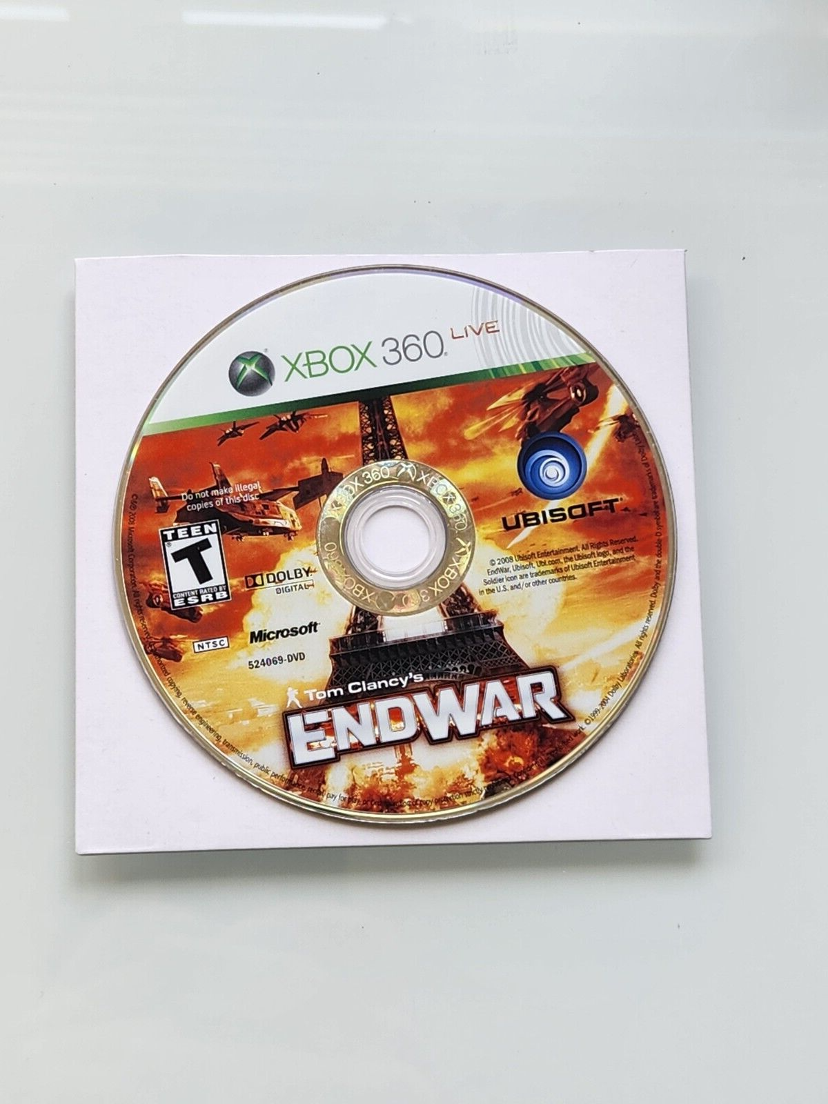 Tom Clancy's EndWar (Microsoft Xbox 360, 2008) DISC ONLY