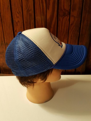 Vintage Busch Beer Trucker Hat Baseball Cap Blue/white mesh