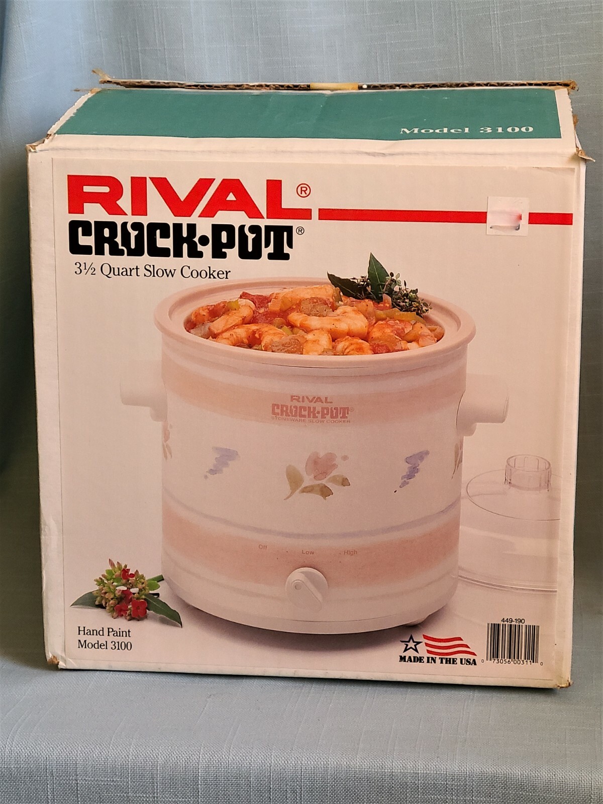 NEW IN BOX! Vintage Rival Crock Pot Slow Cooker 3.5 Qt Model 3100