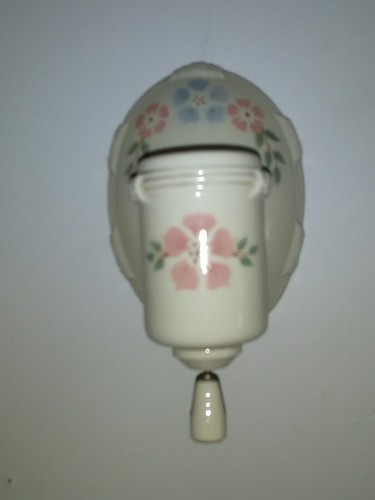 Antique 2 Porcelier Porcelain Floral Wall Light Fixtures Sconce Set Pull Chain