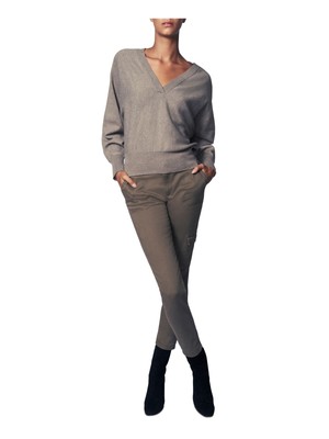 B NEW YORK Womens Brown Pocketed Zippered Skinny Cargo Pants Size: 4