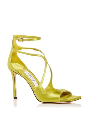 

JIMMY CHOO Женские зеленые босоножки Azia с квадратным носком на шпильке и пряжкой на каблуке с ремешками, Зеленый, J000148958