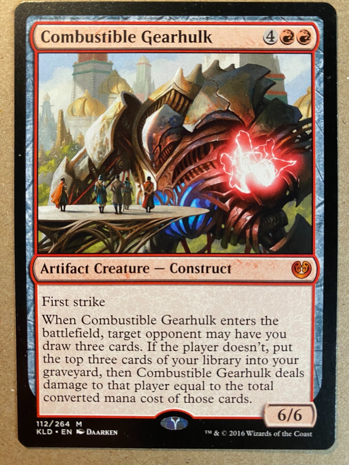 Combustible Gearhulk 1x FOIL KLD MTG Kaladesh Mythic MINT red artifact Combustible Gearhulk 1x FOIL KLD MTG Kaladesh Mythic MINT red artifact