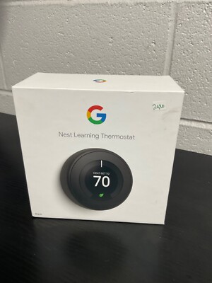 Google Nest 3rd Generation A0013 Black Programmable Learning Thermostat