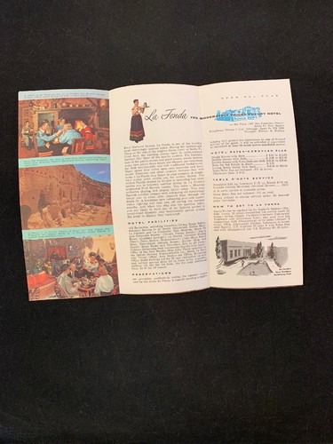 1960 “la fonda”Inn Fred Harvey In Old Santa Fe, New Mexico Pamphlet