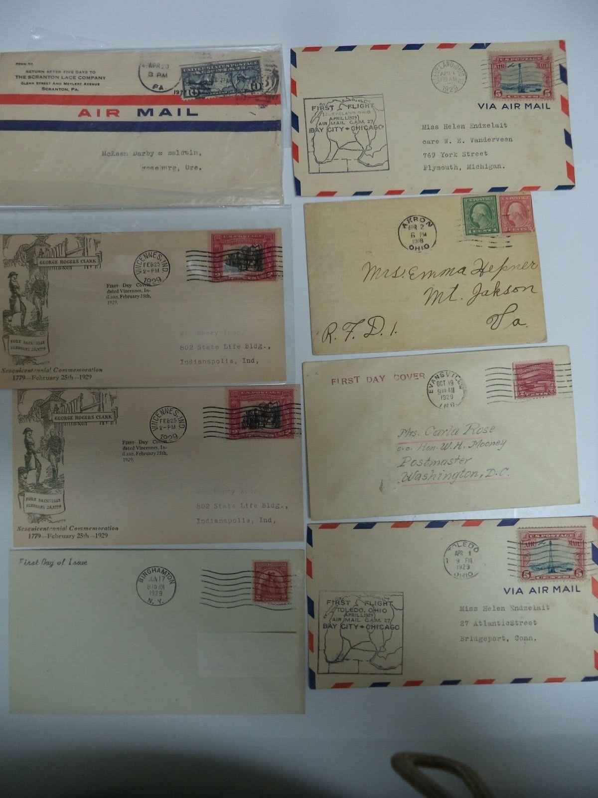 米国ＦＤＣコレクション 20 ITEMS US POSTAGE STAMPS FDC 1920-1929 1918 1950 1970
