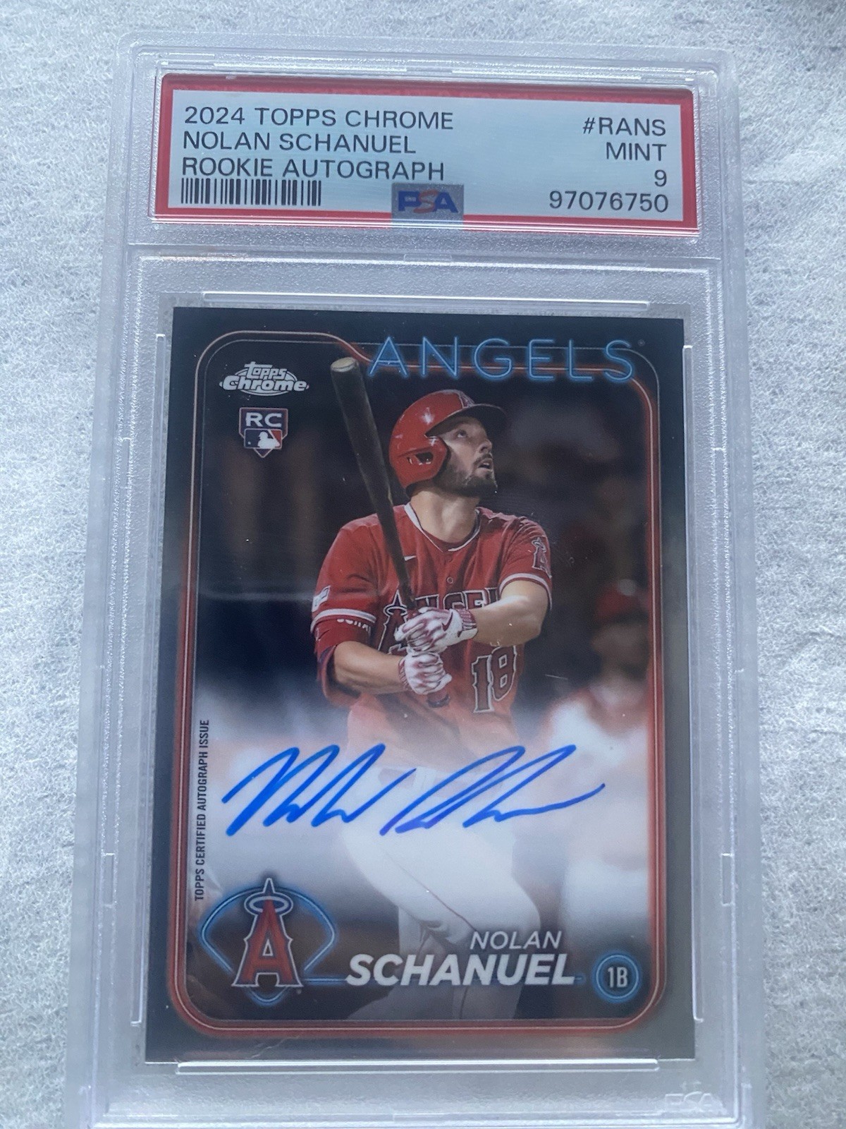 2024 Topps Chrome Nolan Schanuel Rookie Auto RC #RA-NS PSA 9 Angels