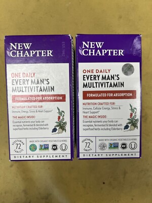 2 New Chapter One Daily Every Man's Multivitamin - 72 Tablets Each Box READ DESC