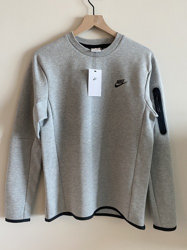 Nike Sportswear Tech Fleece Crew Neck Sweatshirt Grey Mens Small