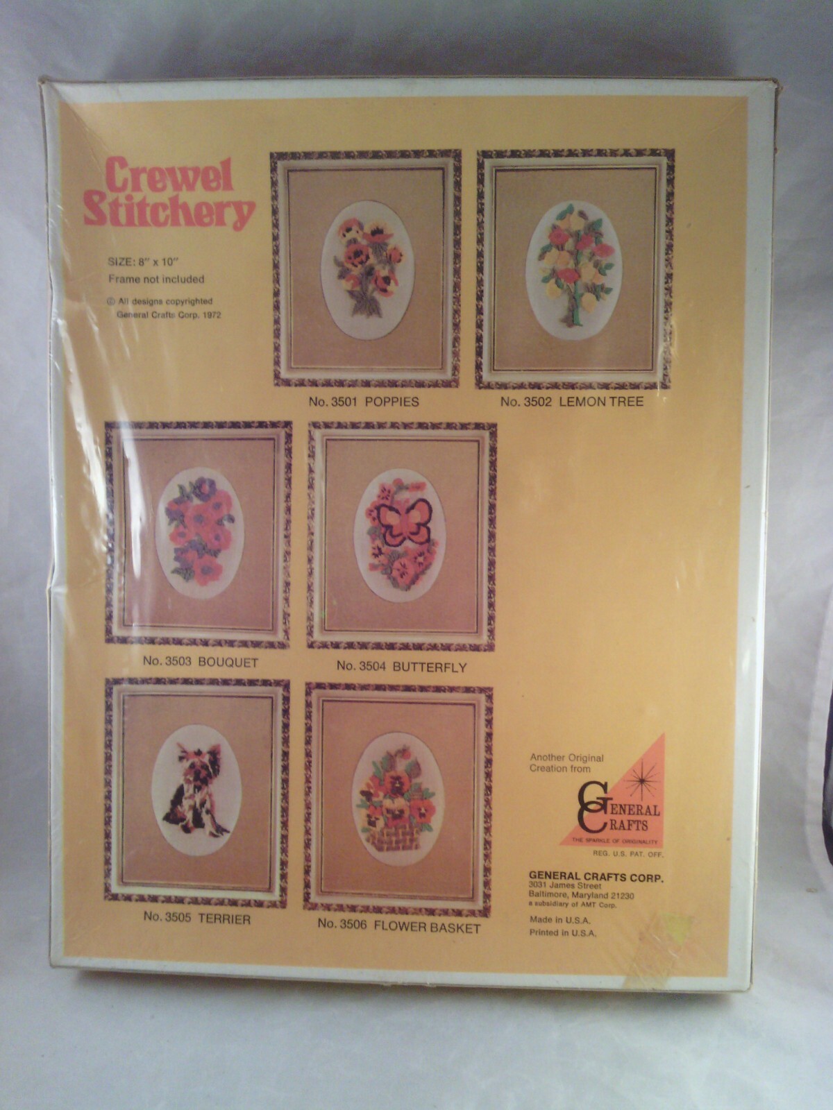 Vintage 1972 General Crafts Crewel Stitchery Kit - 8