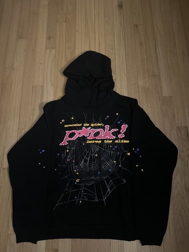 Sp5der Hoodie パーカー Young Thug Sp5der Worldwide x Young Thug Sp5der Black Pink Hoodie Size