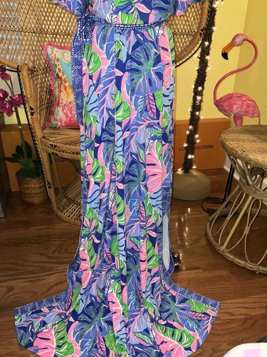 Pre-owned Lilly Pulitzer Sailynn Maxi Set Beleaf In Yourself $258 Size Xl In Multicolor