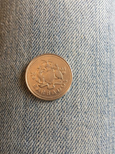 BARBADOS 2001 Circulated  LARGE VINTAGE 25 CENTS LIGHTHOUSE COIN