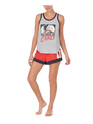 ГИБРИДНАЯ ОДЕЖДА Женская серая майка на бретелях Шорты для отдыха Брюки Трикотажная пижама S