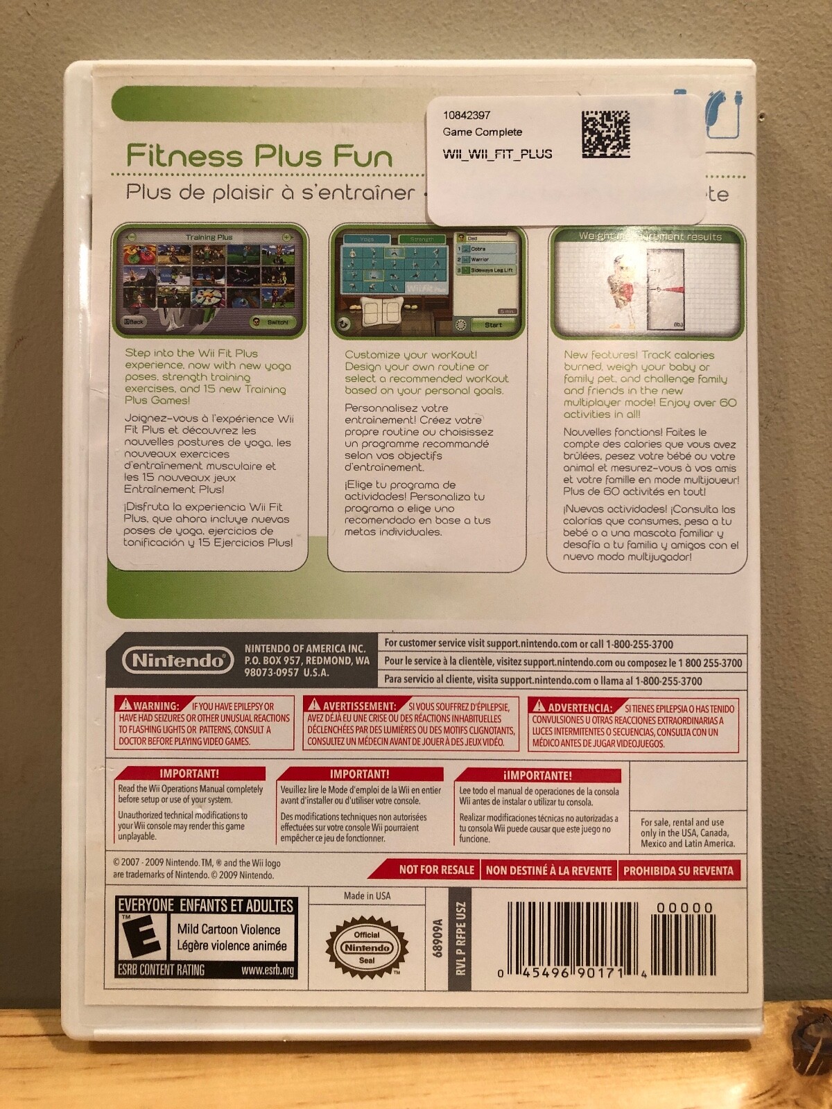 Wii Fit Plus includes Manual. Free Shipping